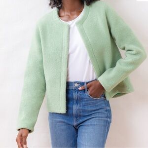 Dudley Stephens Cat Rock Cardigan in Basil fleece sz XL